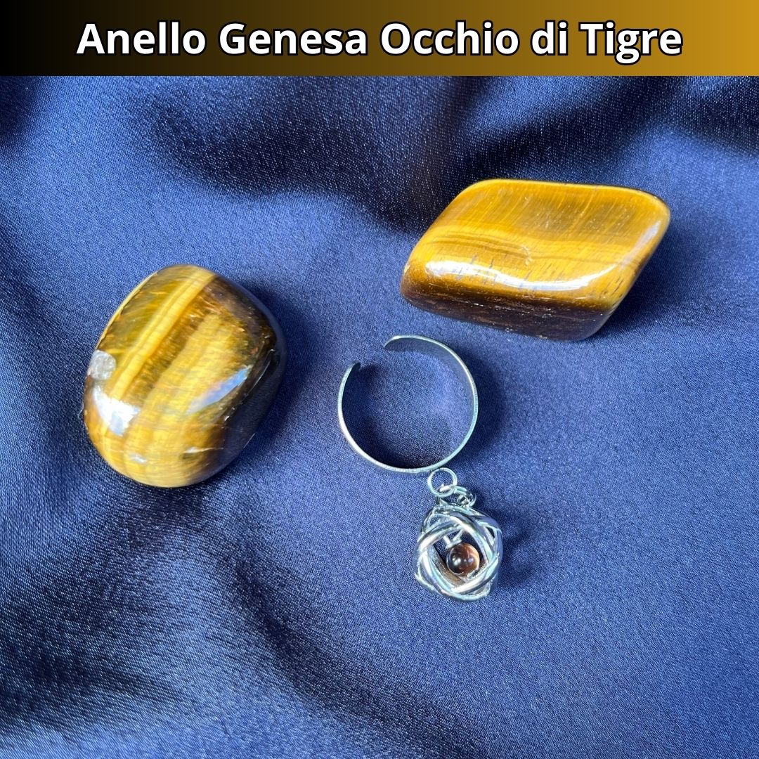 Anello ciondolo Genesa Occhio di Tigre
