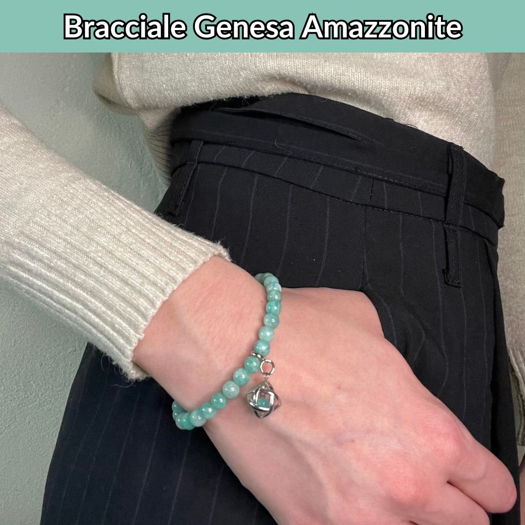 Bracciale Pietra Naturale & Charm Genesina Amazzonite