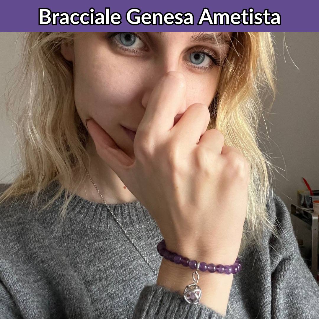 Bracciale Pietra Naturale & Charm Genesina Ametista