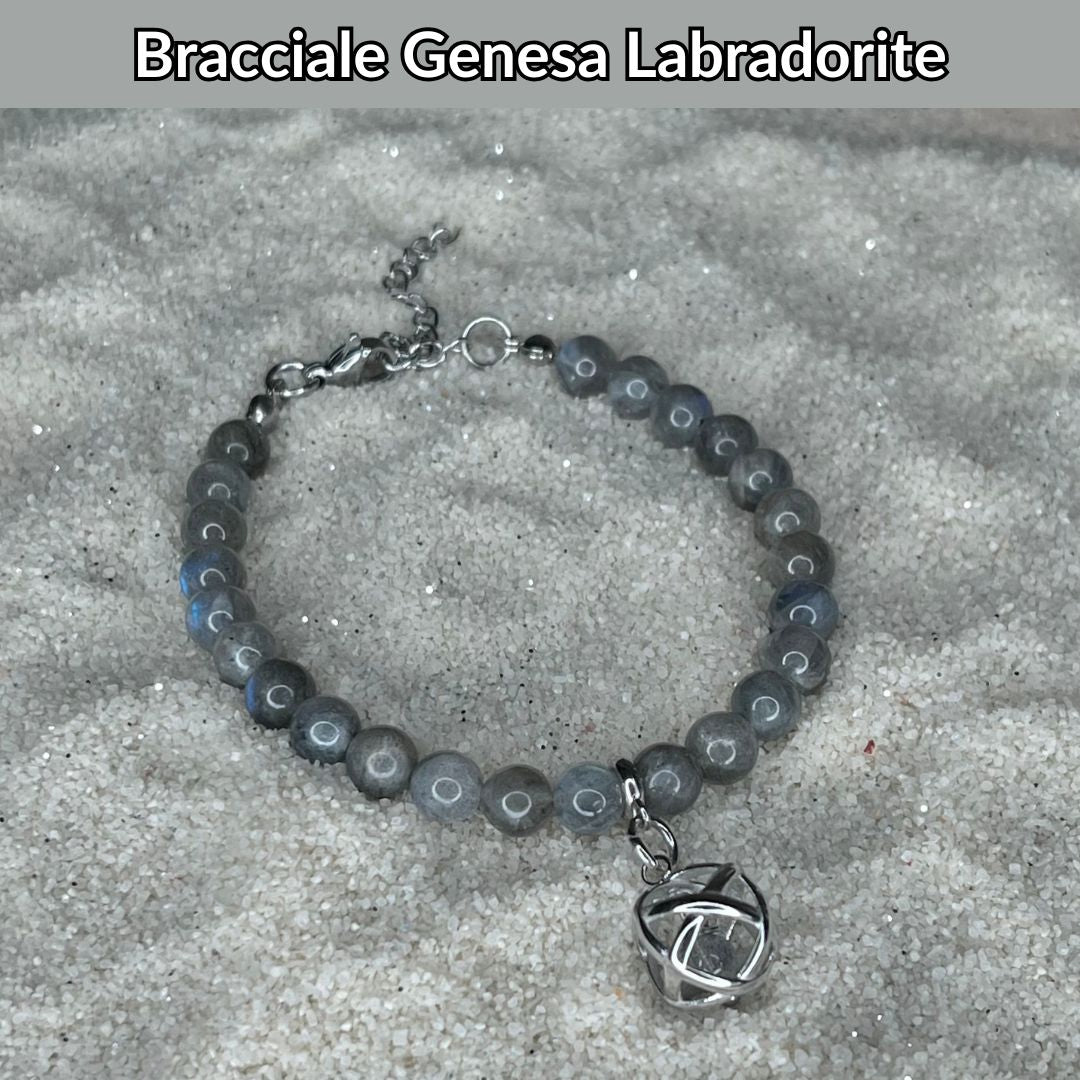 Bracciale Pietra Naturale & Charm Genesina Labradorite