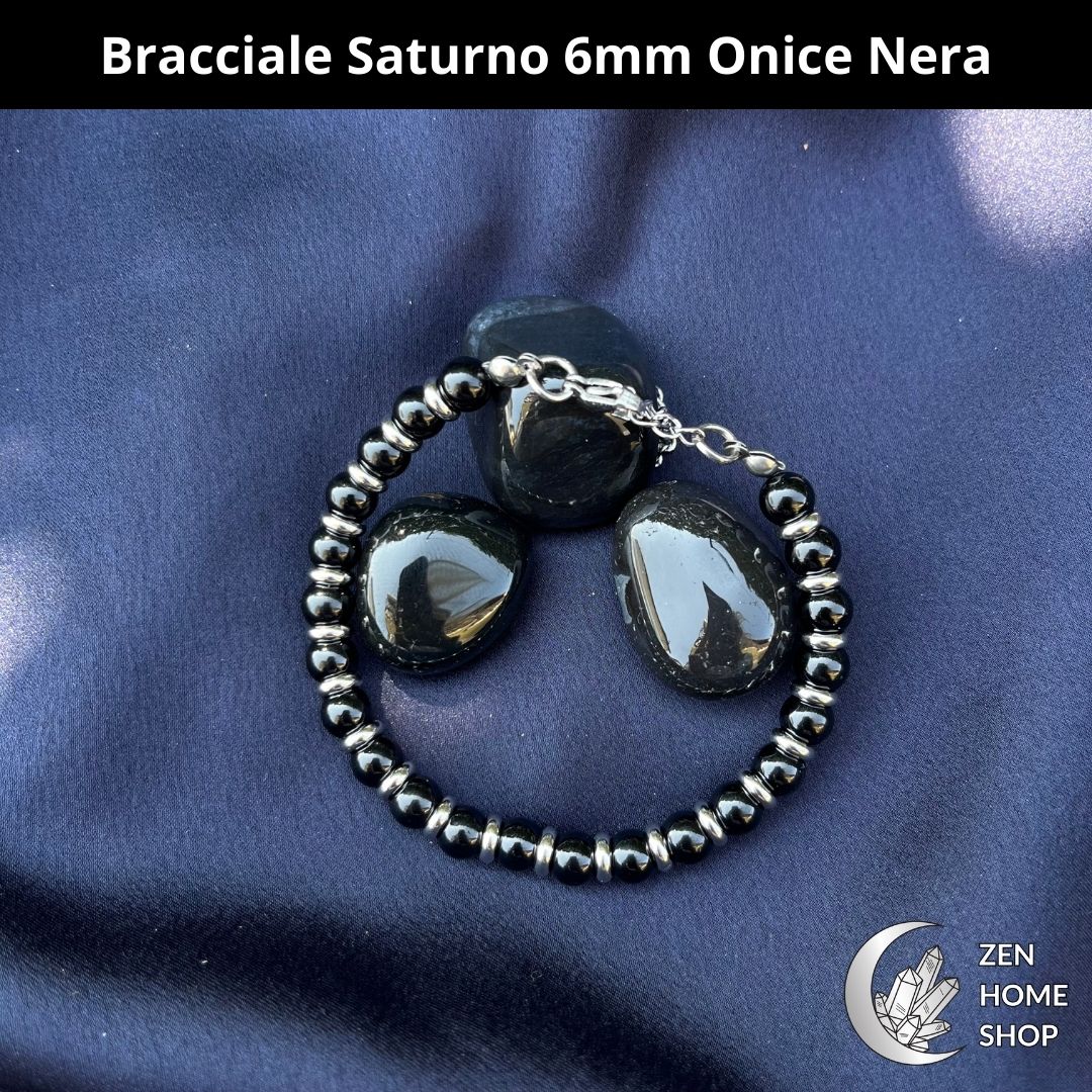 Bracciale Saturno Onice Nera da 6 mm
