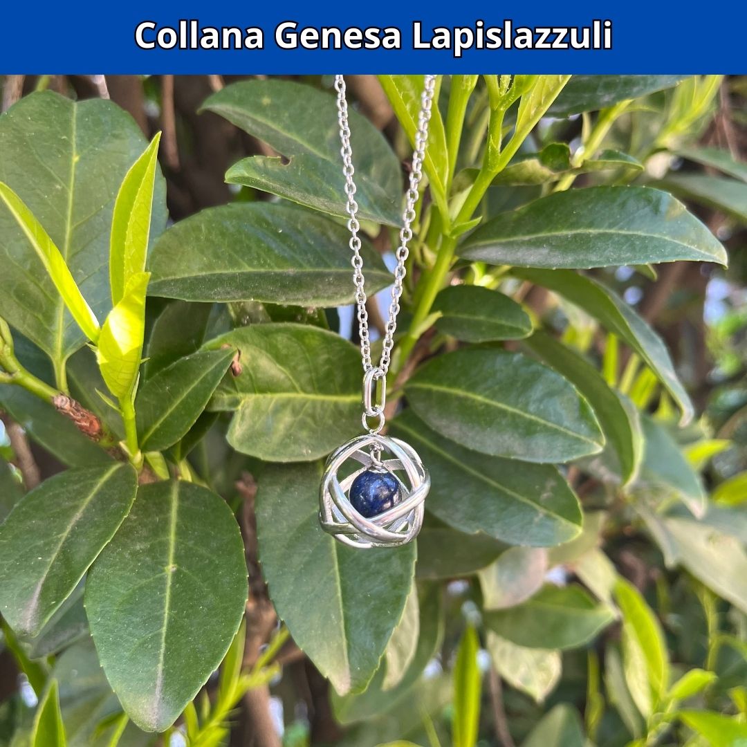 Collana Regolabile Genesa Lapislazzuli(Acciaio Inox)