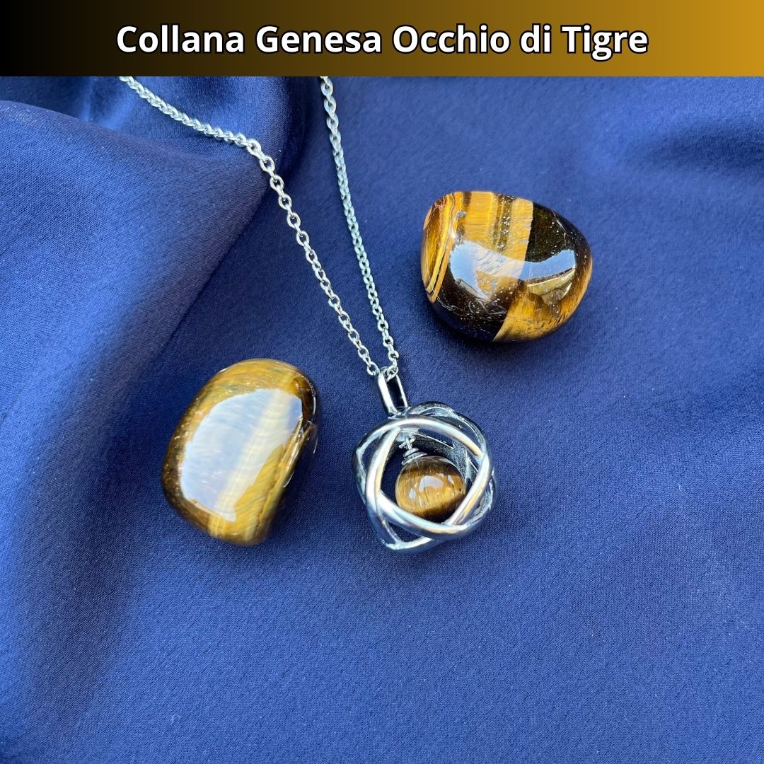 Collana Regolabile Genesa Occhio di Tigre (Acciaio Inox)
