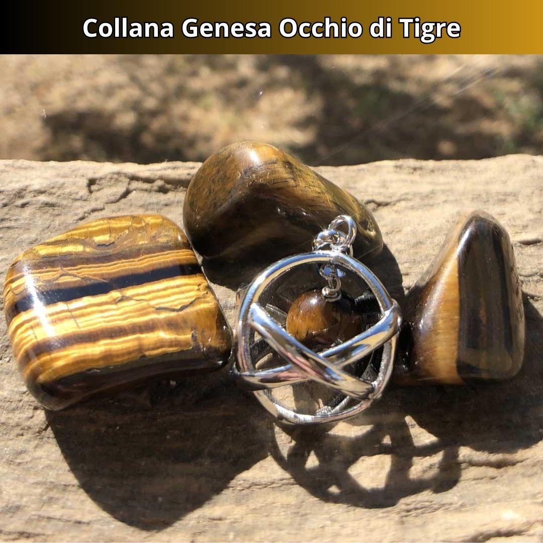 Collana Regolabile Genesa Occhio di Tigre (Acciaio Inox)