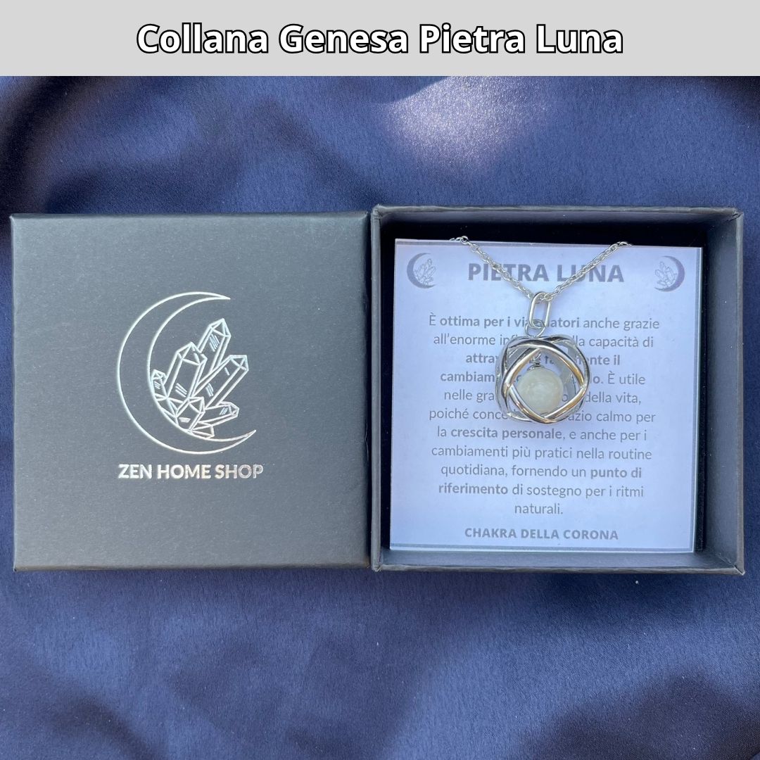 Collana Genesa Pietra Luna (Acciaio Inox)