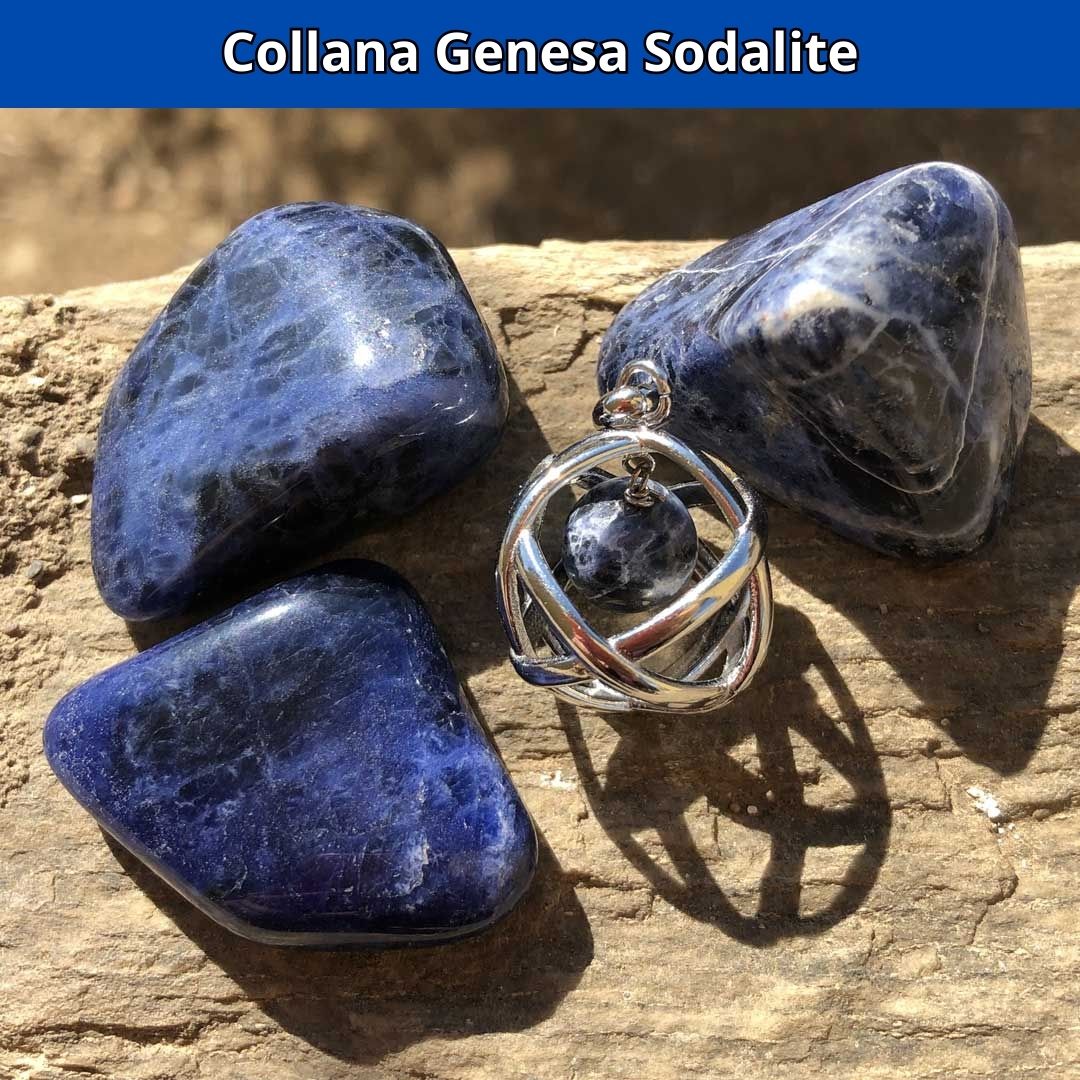Collana Regolabile Genesa Sodalite (Acciaio Inox)