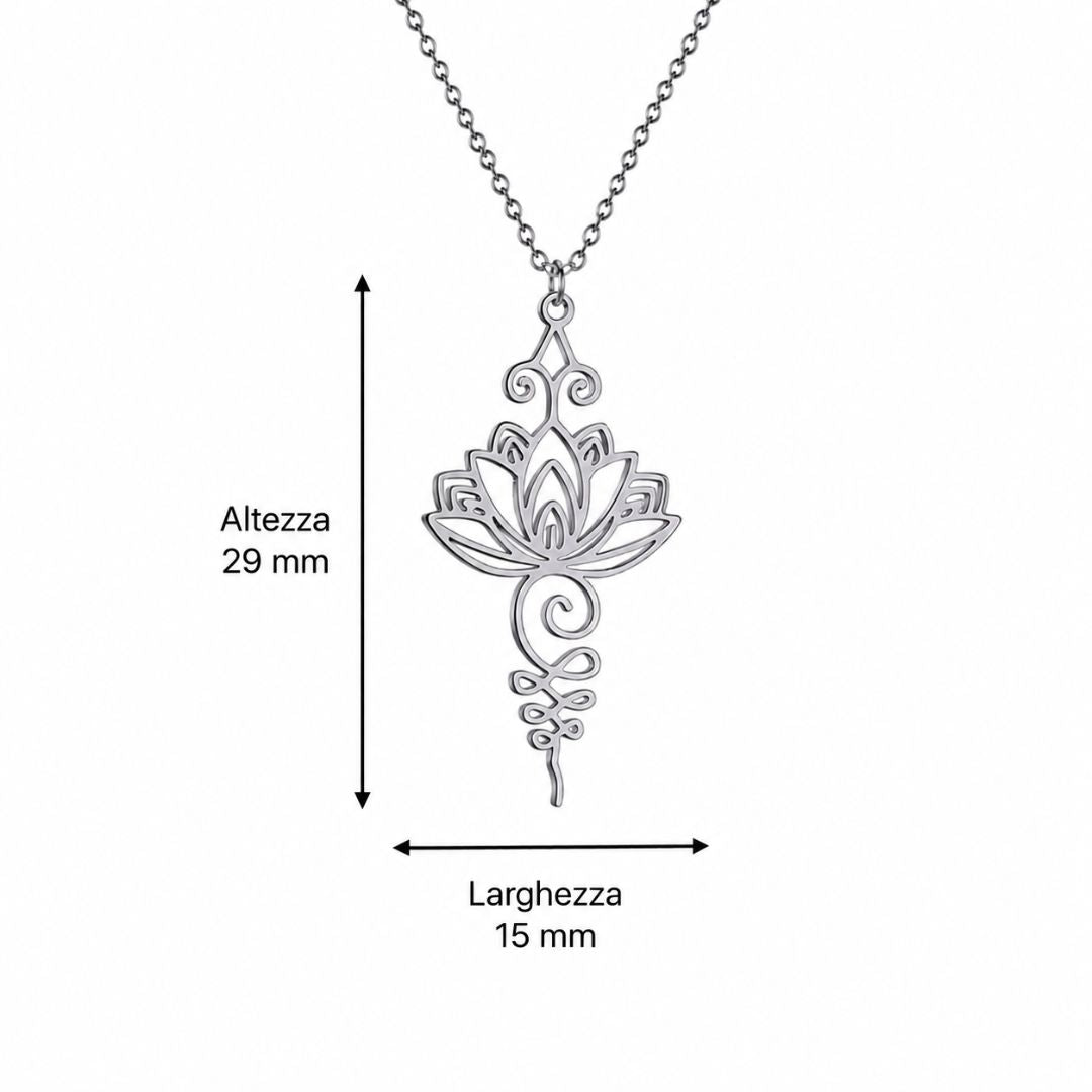 Collana Fiore di Loto Spirituale – Acciaio Inossidabile