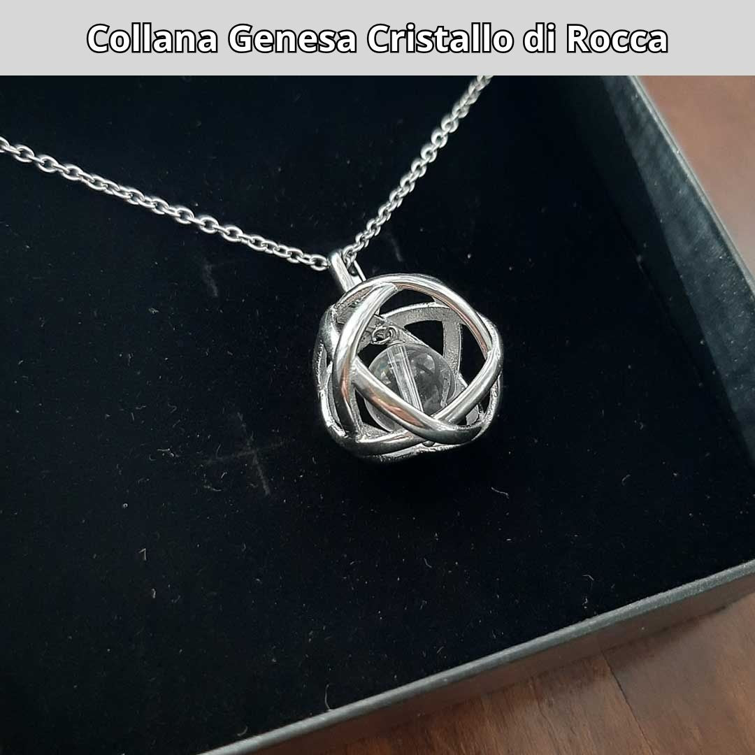 Collana Regolabile Genesa Cristallo di Rocca (Acciaio Inox)