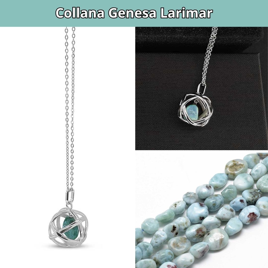 Collana Regolabile Genesa Larimar (Acciaio Inox)