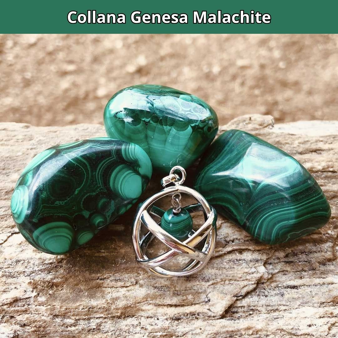 Collana Regolabile Genesa Malachite (Acciaio Inox)