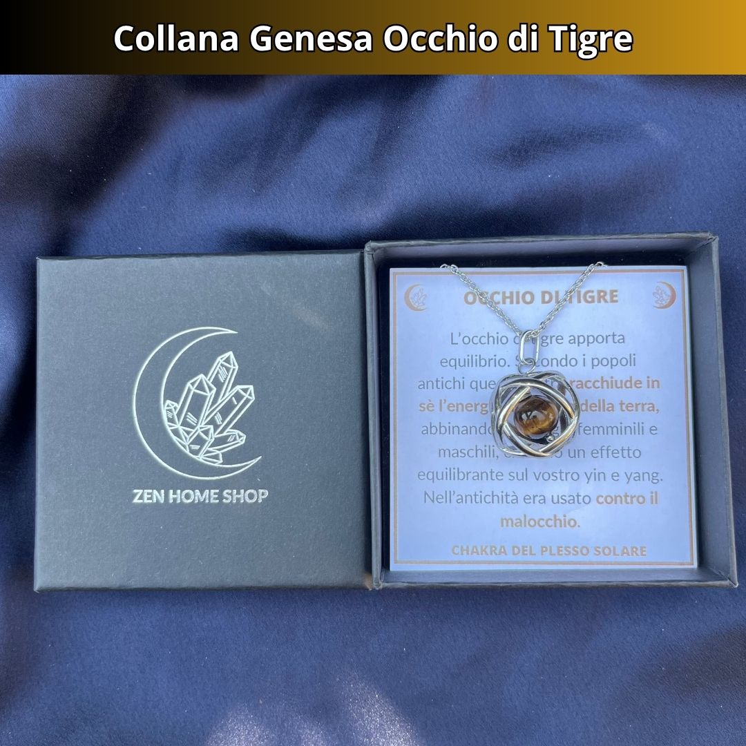 Collana Genesa Occhio di Tigre (Acciaio Inox)