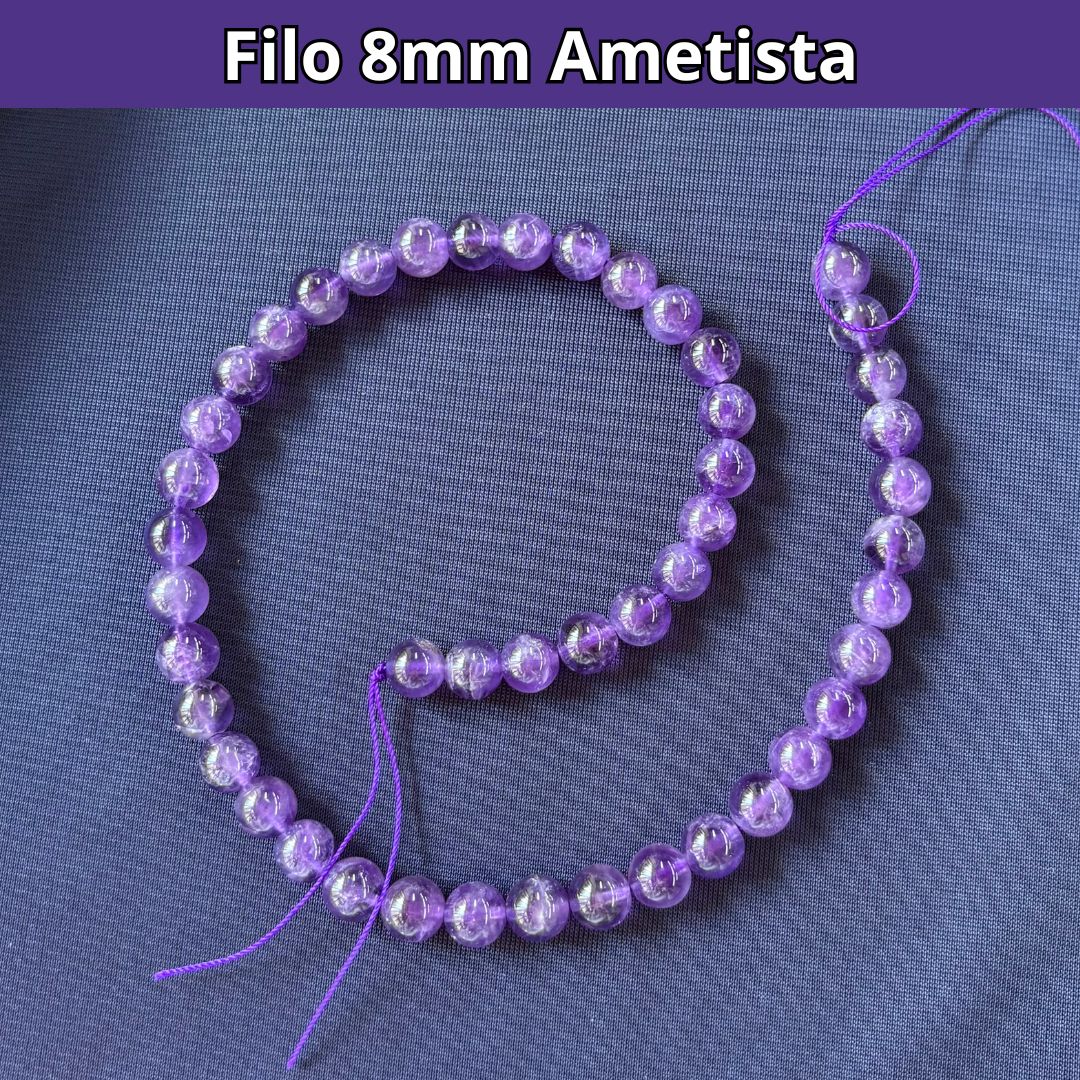Fili in pietra naturale Ametista 8mm (48 perle)