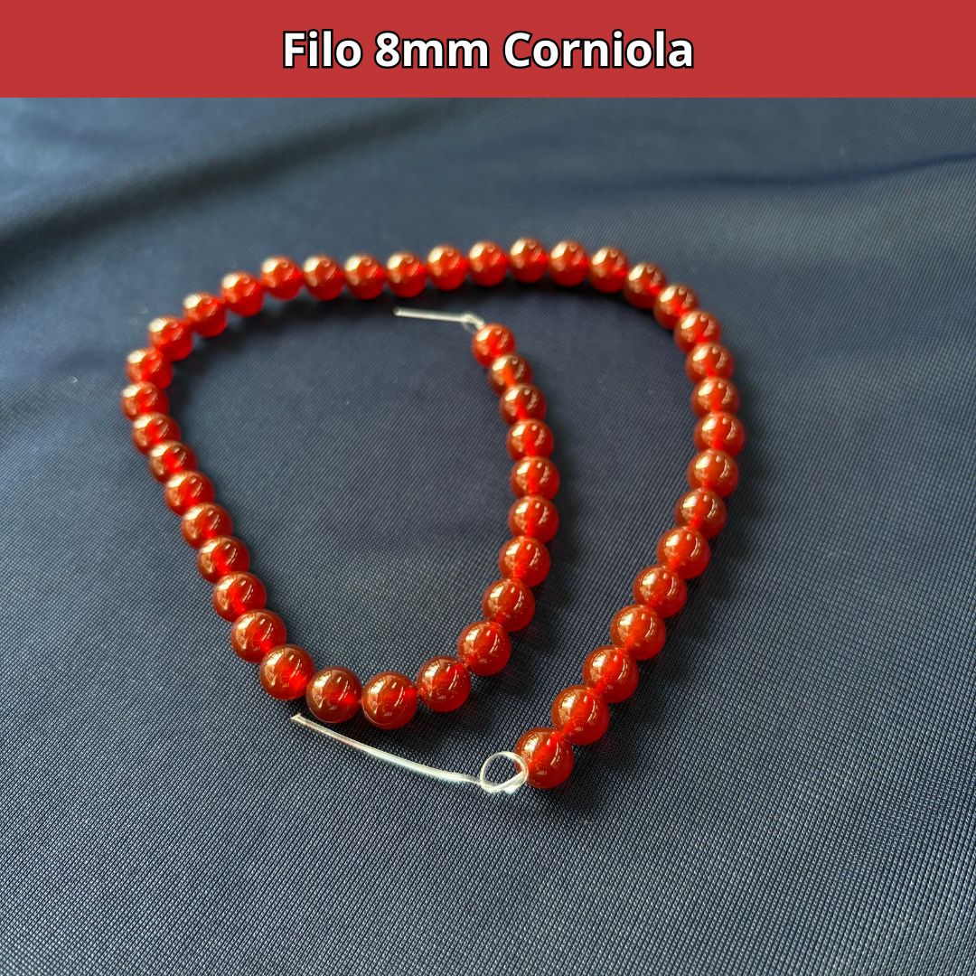 Fili in pietra naturale Corniola 8mm (47-48 perle)