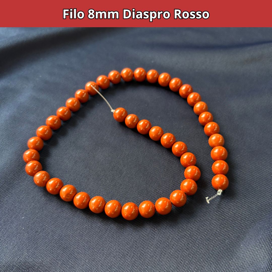 Fili in pietra naturale Diaspro Rosso 8mm (44-48 perle)