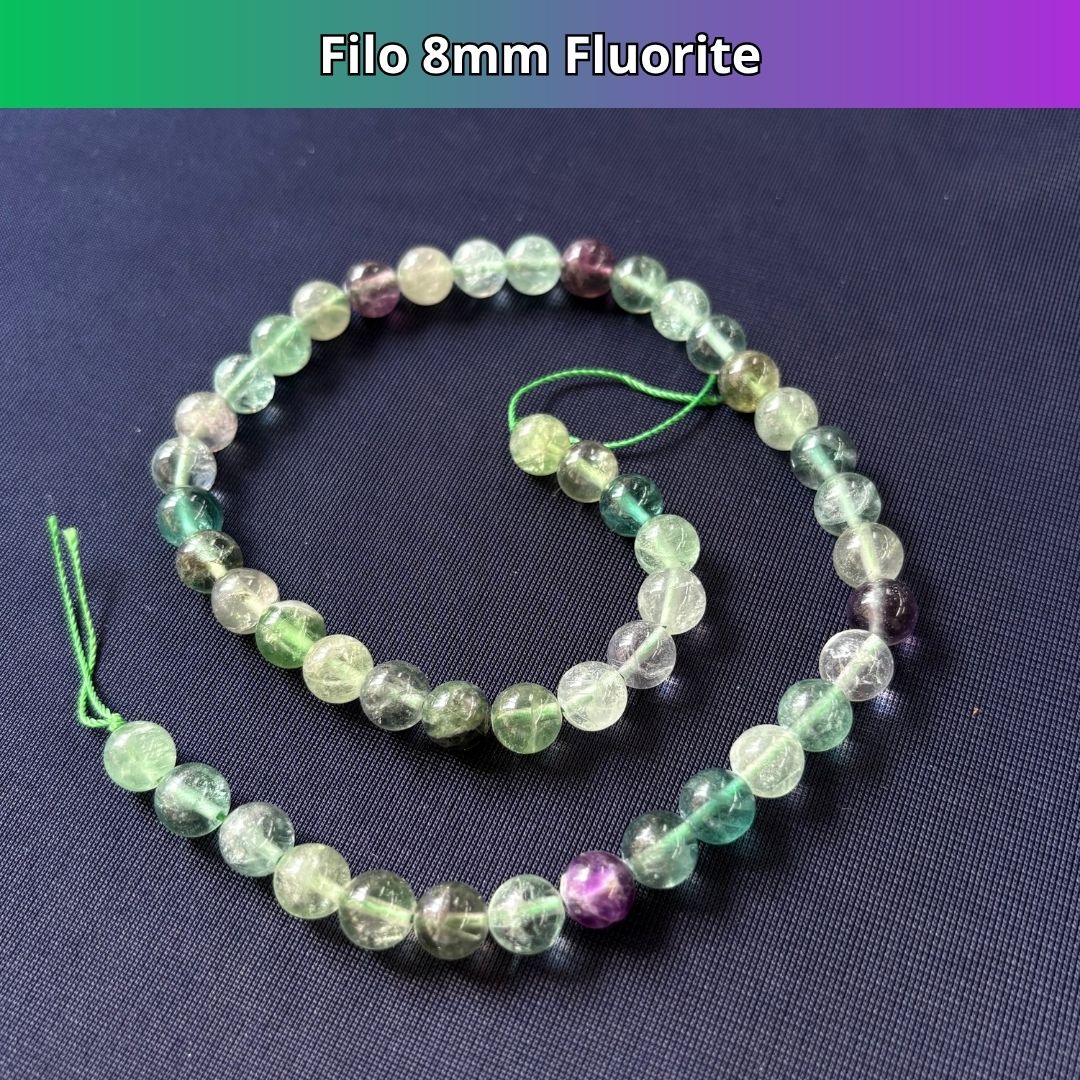 Fili in pietra naturale Fluorite 8mm (46 perle)