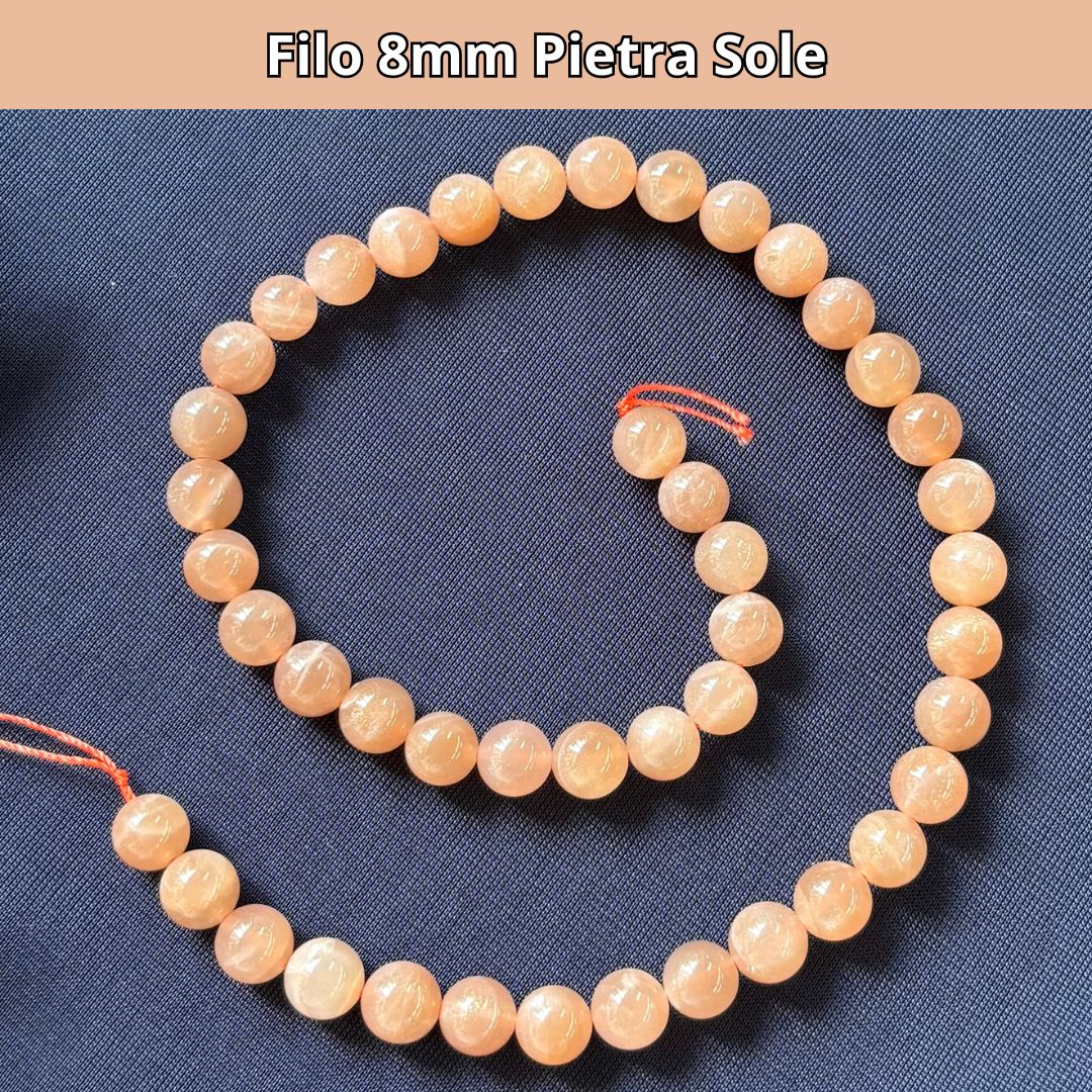 Fili in pietra naturale Pietra Sole 8mm (48 perle)