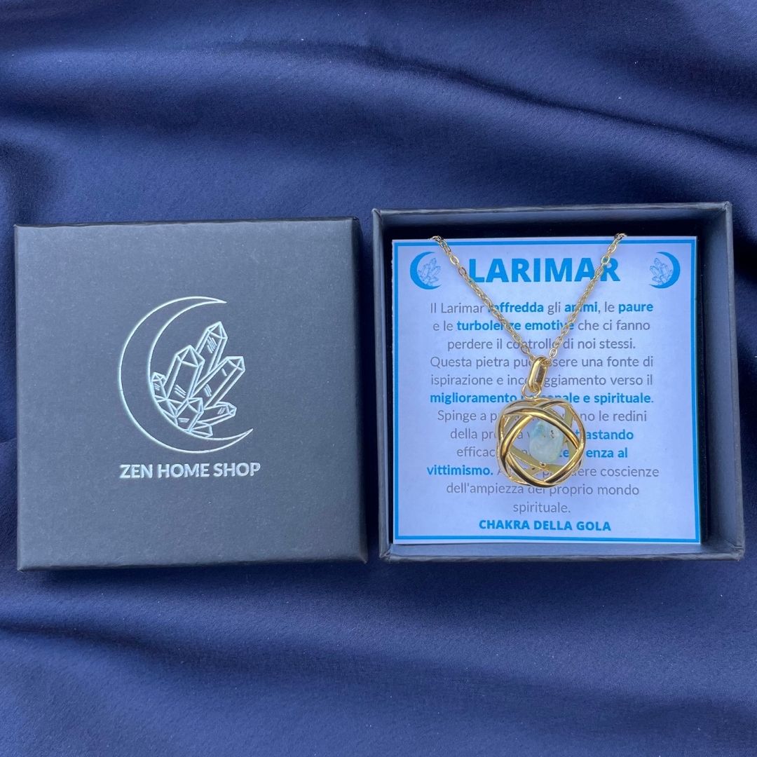 Collana Genesa Larimar – Acciaio Oro