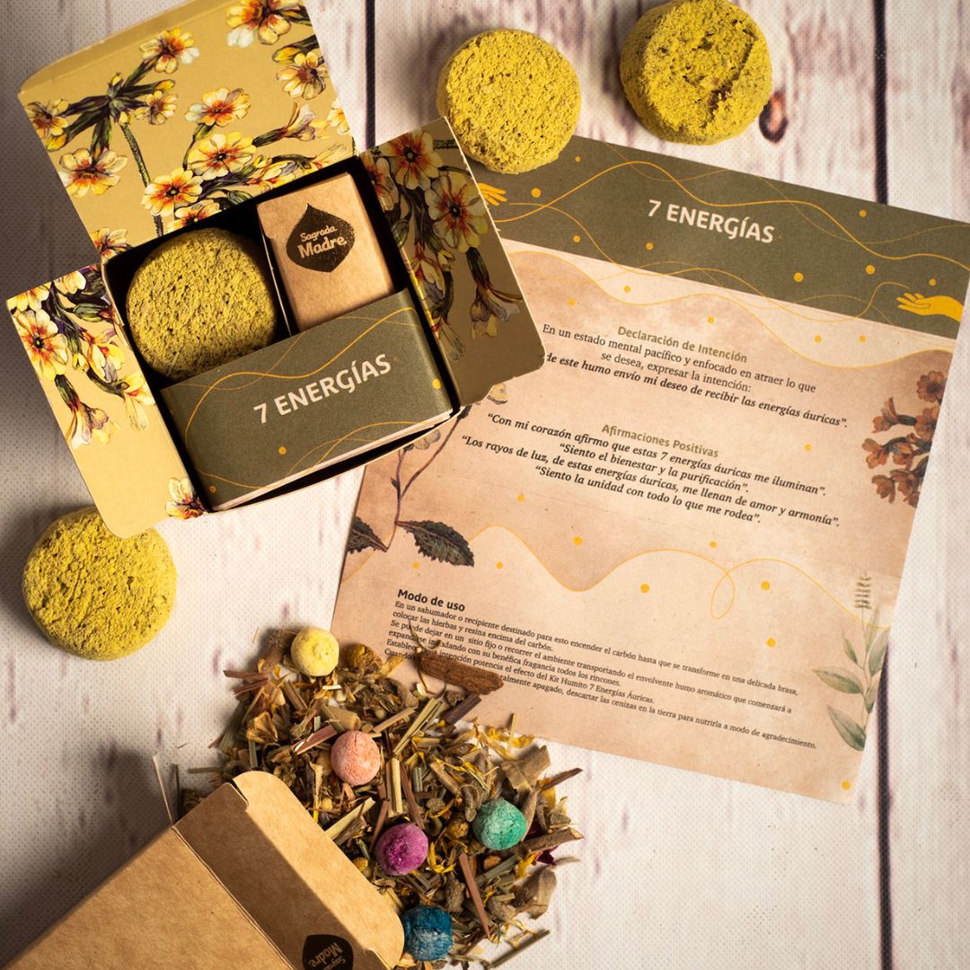 Kit humito incenso small smudge - 7 Energias (Sagrada Madre)