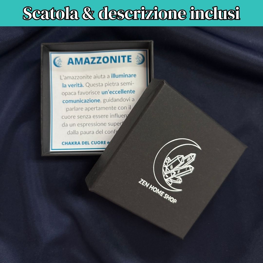 Bracciale Equilibrio Chakra Amazzonite Cristallo di Rocca Ematite 6mm