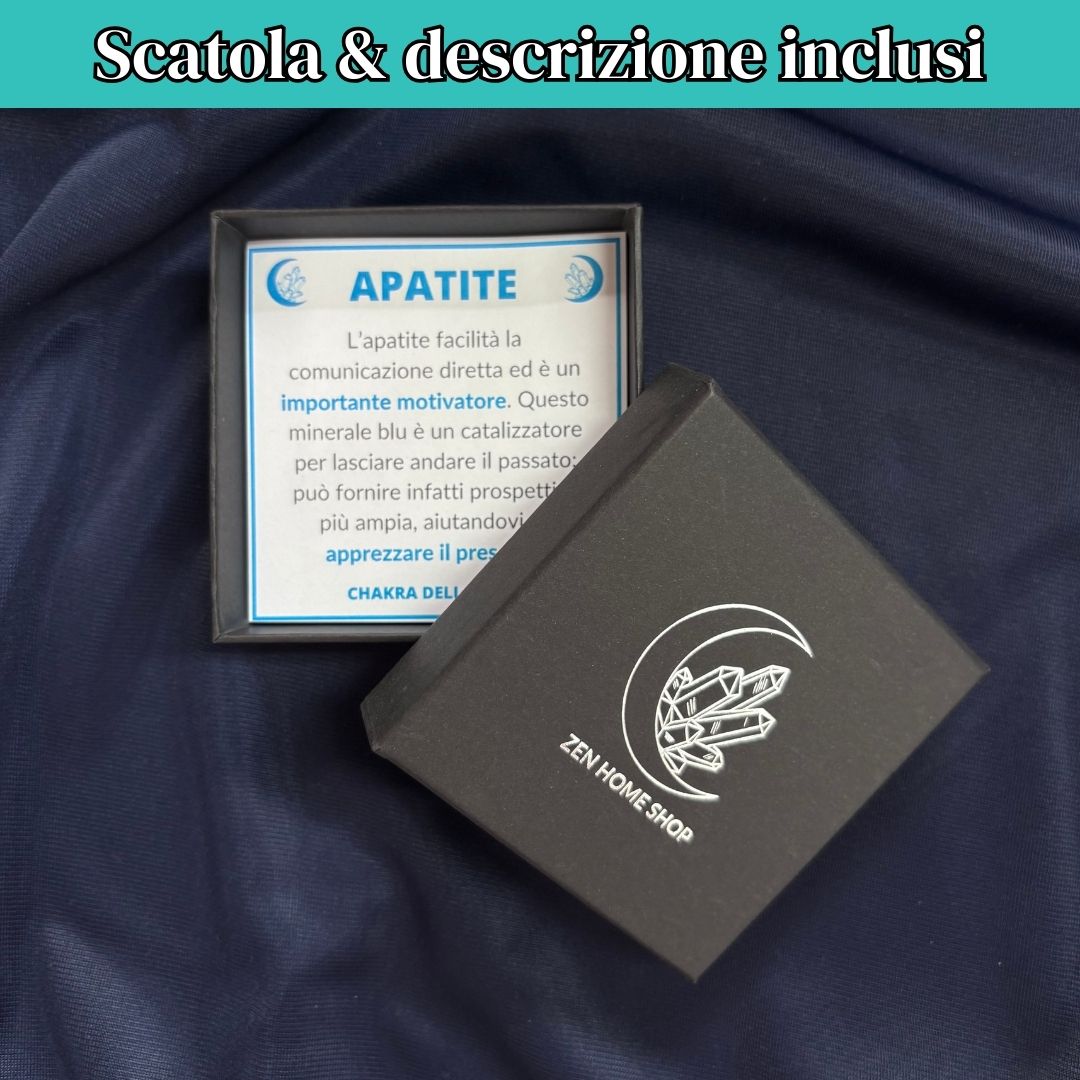 Collana Regolabile Pentasfera Apatite Blu (Acciaio Inox)