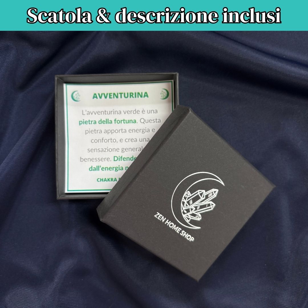 Collana Regolabile Genesa Avventurina Verde (Acciaio Inox)