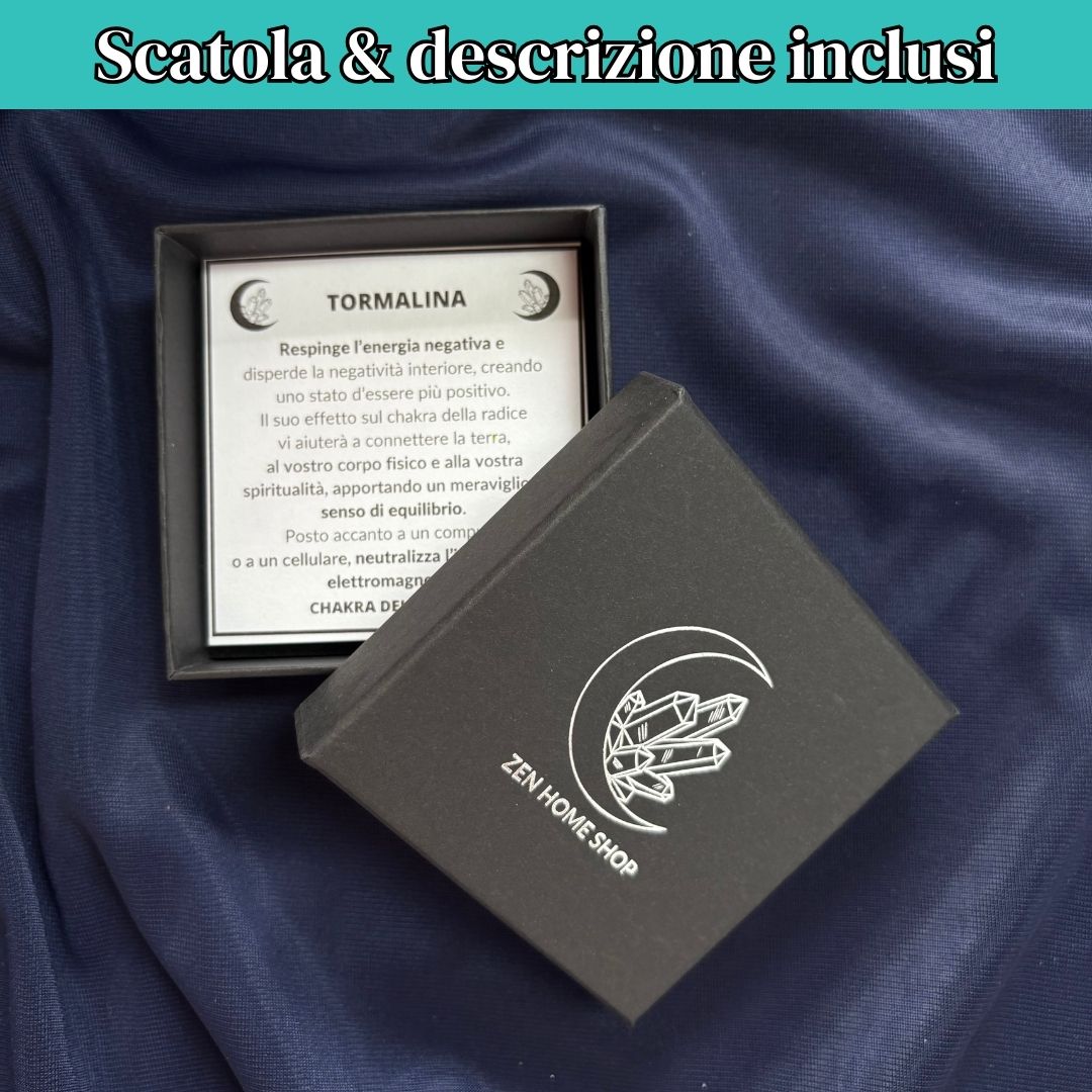 Collana Regolabile Pentasfera Tormalina Nera (Acciaio Inox)