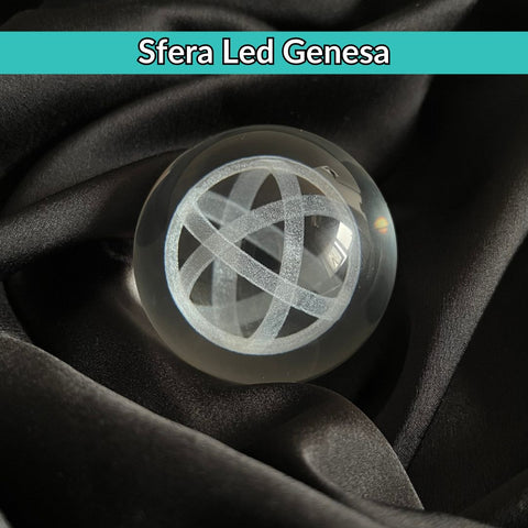 Sfera 3D Genesa con base led in legno