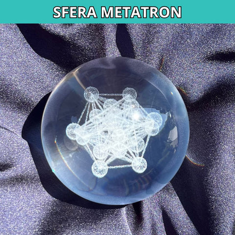 Sfera 3D Metatron con base led in legno