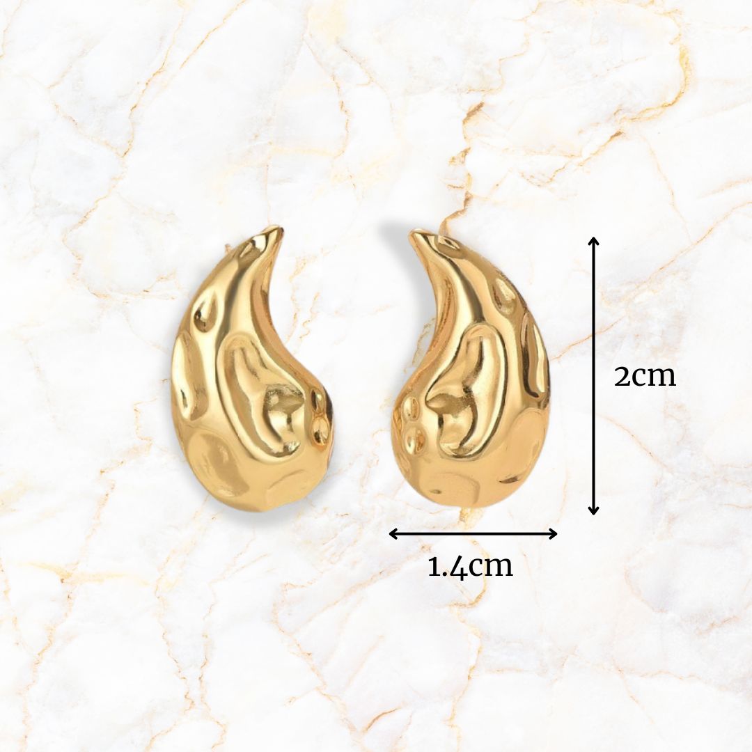 Orecchini Goccia Oro Effetto Luce in Acciaio Inossidabile