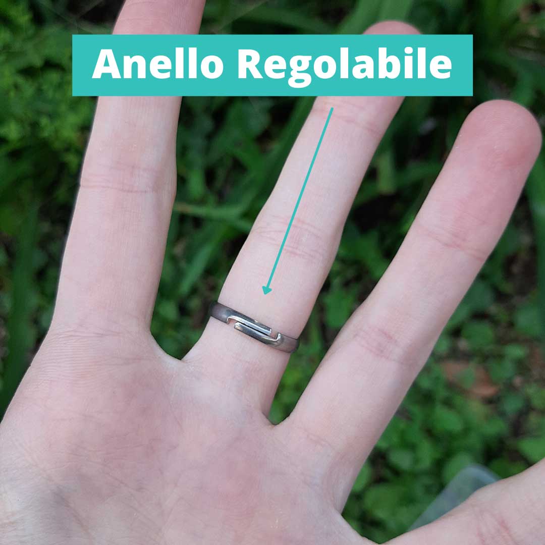 Anello con pietra naturale Tormalina Nera cabochon 8mm