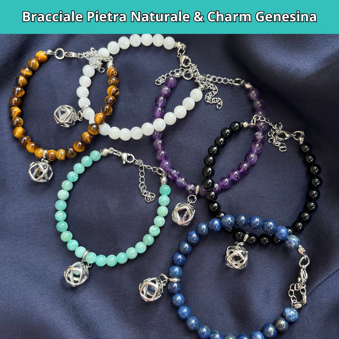 Bracciale Pietra Naturale & Charm Genesina