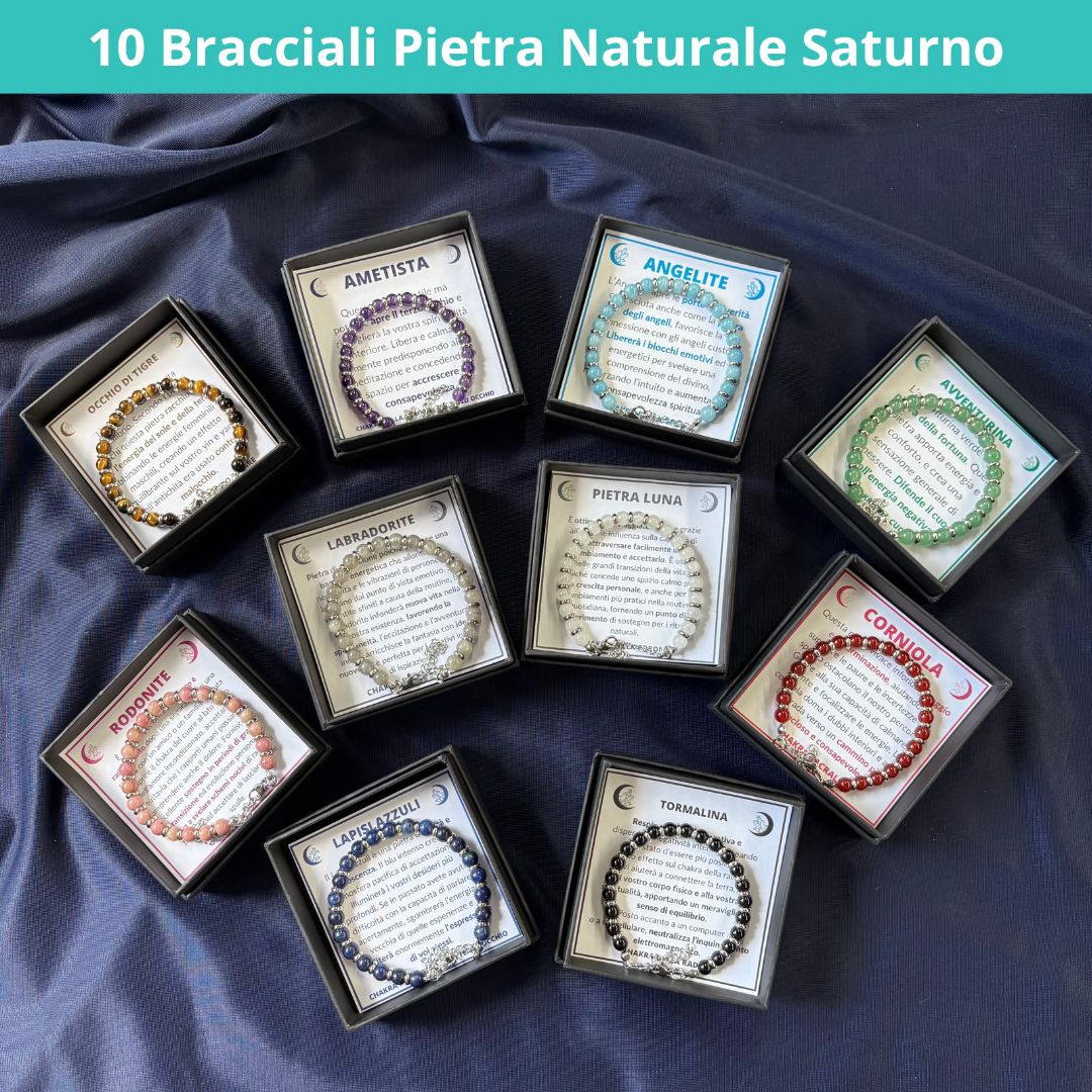 Set 10 Bracciali Saturno Pietre Naturali
