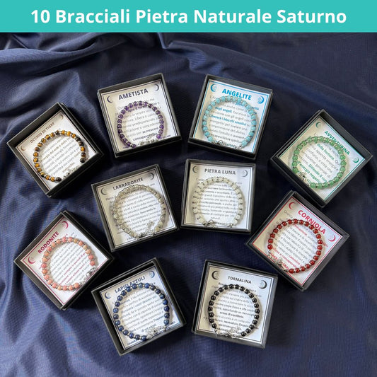 Set 10 Bracciali Saturno Pietre Naturali