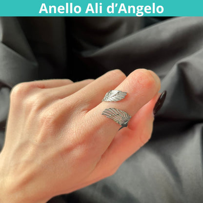Anello Ali d’Angelo – Acciaio Inox Regolabile