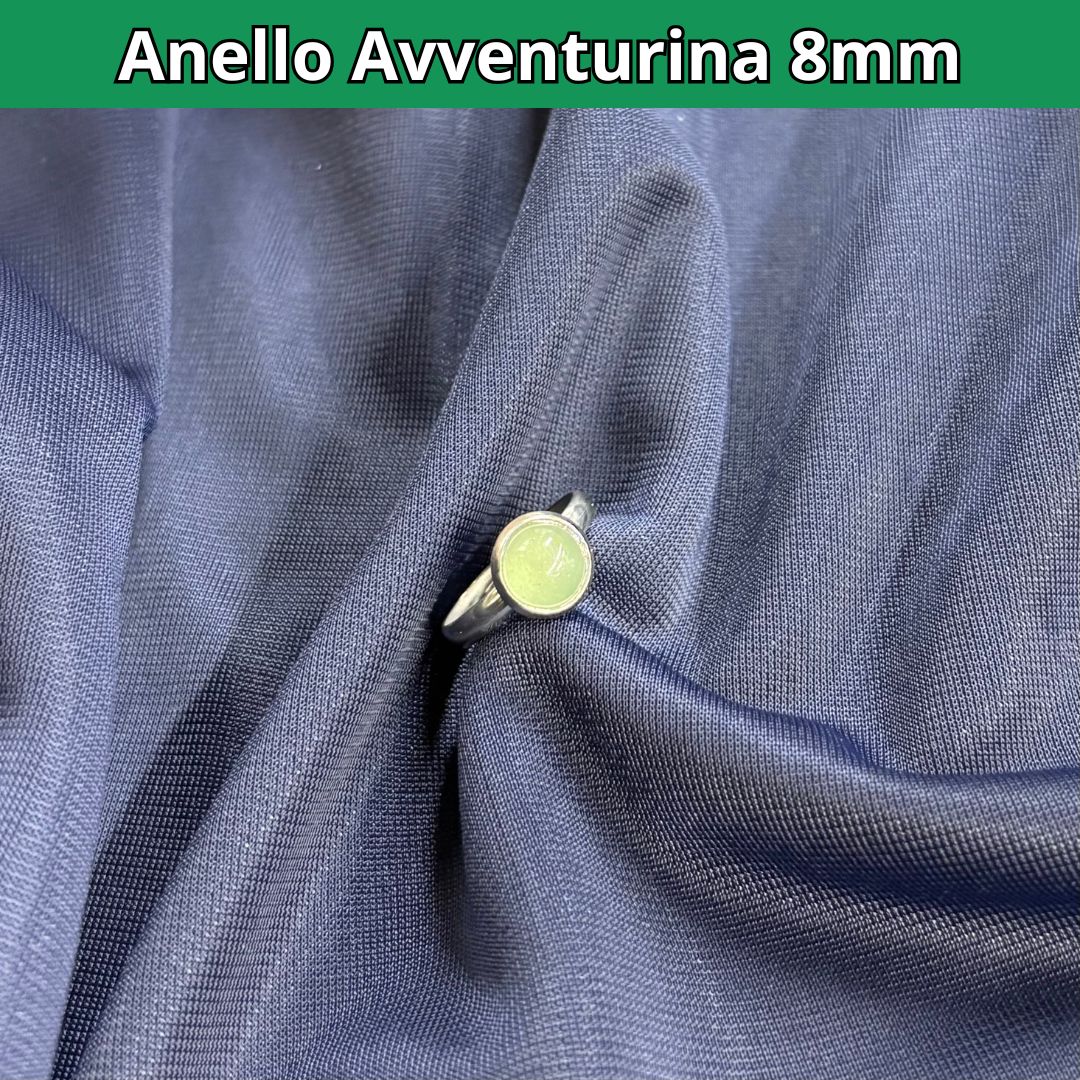 Anello con pietra naturale Avventurina cabochon 8mm