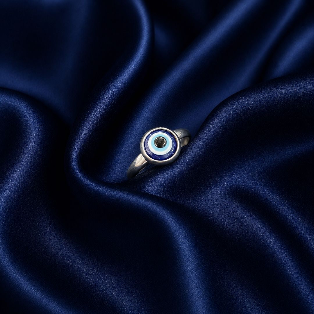 Anello Occhio Turco con Cabochon da 8 mm – Acciaio Inox 304