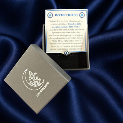 Anello Occhio Turco con Cabochon da 8 mm – Acciaio Inox 304