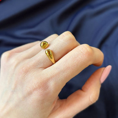 Anello Open Gold in Acciaio Inossidabile
