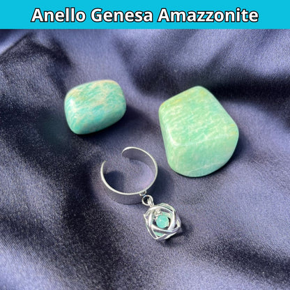 Anello ciondolo Genesa Amazzonite