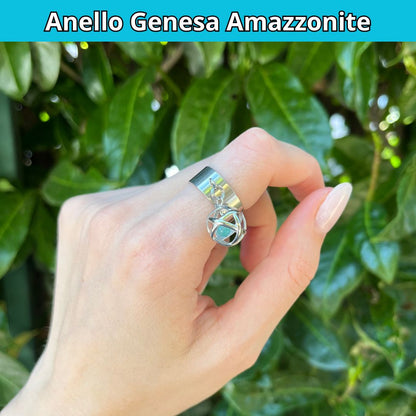 Anello ciondolo Genesa Amazzonite