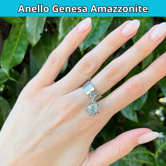 Anello ciondolo Genesa Amazzonite