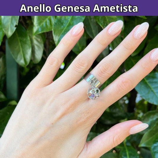 Anello ciondolo Genesa Ametista