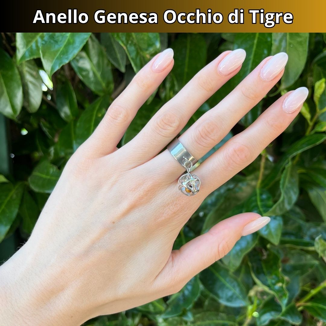 Anello ciondolo Genesa Occhio di Tigre