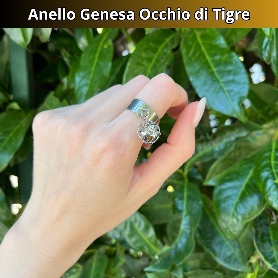 Anello ciondolo Genesa Occhio di Tigre