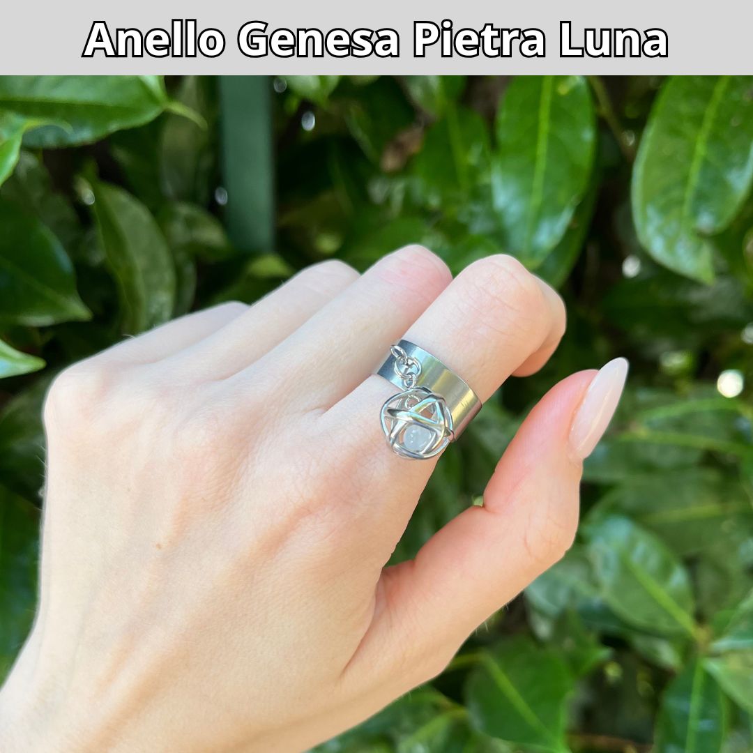 Anello ciondolo Genesa Pietra Luna
