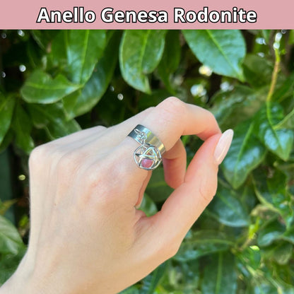 Anello ciondolo Genesa Rodonite