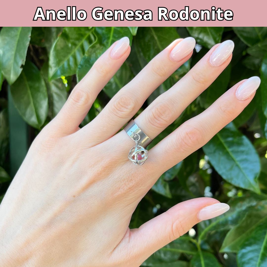 Anello ciondolo Genesa Rodonite