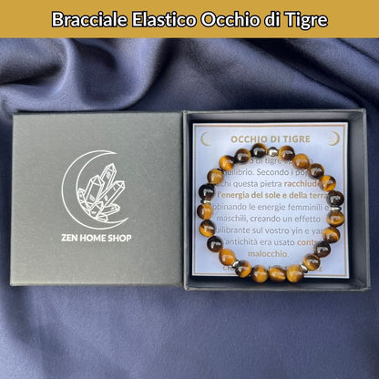 Bracciale Elastico Occhio di Tigre da 8mm