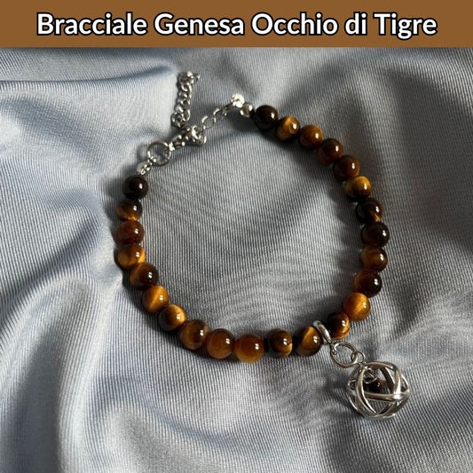 Bracciale Pietra Naturale & Charm Genesina Occhio di Tigre