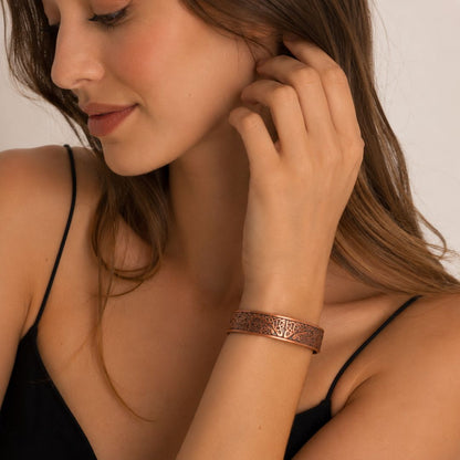 Bracciale Rigido Albero della Vita Rame Anticato